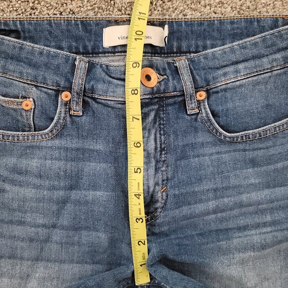 Vineyard Vines Size 26 Jamie Striped Grosgrain Jean Cutoff Short Blue Denim - Picture 6 of 9